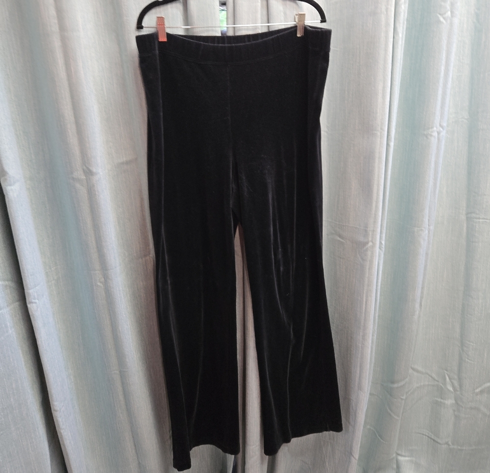 Black Velvet Wide-Leg Pants